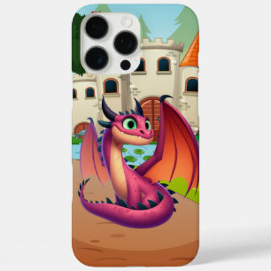 Coques iPhone 16 Pro Max Dragon de dessin animé mignon violet/rouge