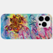 COQUES Case-Mate iPhone DRAGON DE MER EN MONOGRAMME D'ÉCLAIRAGE BLEU OR (Verso (horizontal))