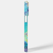 COQUES Case-Mate iPhone DRAGON DE MER EN MONOGRAMME D'ÉCLAIRAGE BLEU OR (Verso / Droite)