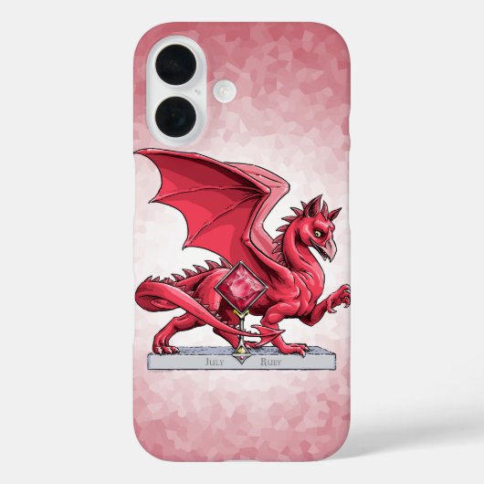 Coques Case-Mate iPhone Dragon de pierre de naissance de juillet : Ruby Co (Verso)