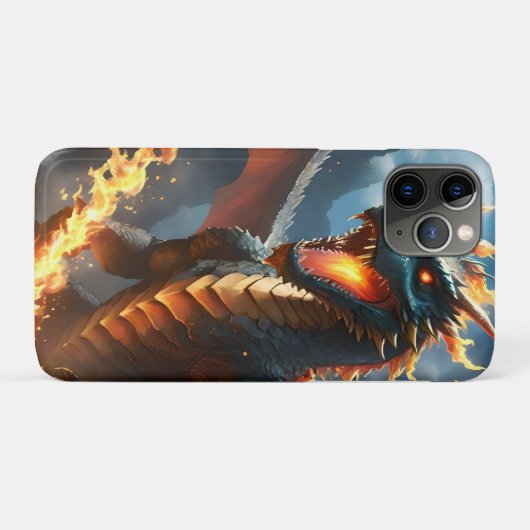 Coques Case-Mate iPhone Dragon de respiration par le feu effrayant, (Dos (Horizontal))