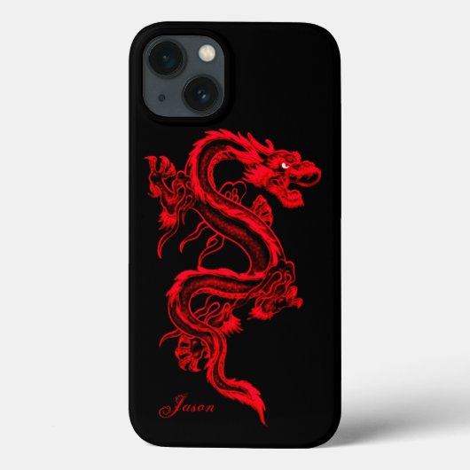 Coques Case-Mate iPhone Dragon de style chinois rouge (Verso)