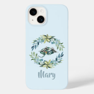 Coque Pour iPhone 14 Dragon d'Imaginaire dans la couronne d'Eucalyptus 
