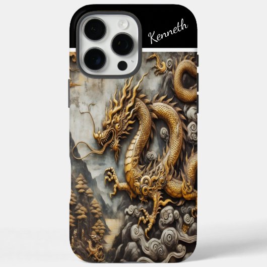 Coques Case-Mate iPhone Dragon d'or à l'effigie (Verso)