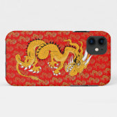 Coques Case-Mate iPhone Dragon d'or en rouge (Dos (Horizontal))