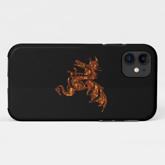 Coques Case-Mate iPhone Dragon flamboyant sur noir (Dos (Horizontal))
