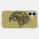 Coques Case-Mate iPhone Dragon Gold à trois têtes médiévales (Verso (horizontal))