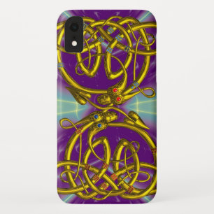 Case-Mate iPhone Case DRAGON LOVE, GOLD CELTIC KNOS DRAGONS, Violet