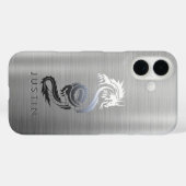 Coques Case-Mate iPhone Dragon métallique brossé (Verso (horizontal))