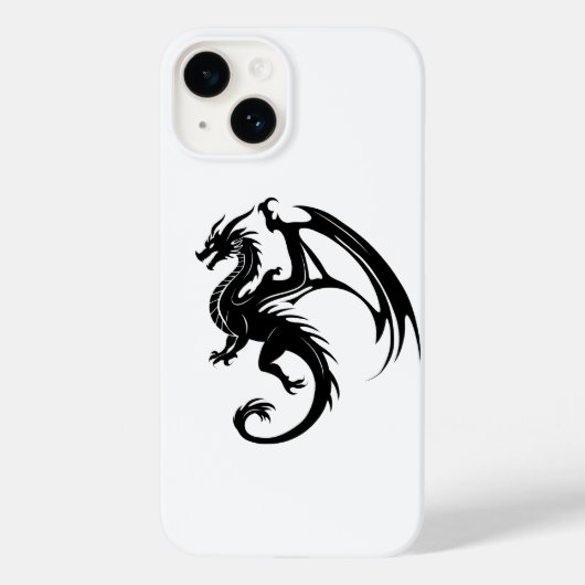 Coques Case-Mate iPhone Dragon noir (Verso)
