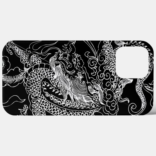 Coques Case-Mate iPhone Dragon noir et blanc (Verso (horizontal))