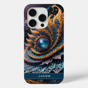 Coque iPhone 15 Pro Dragon Oeil moderne Abstrait Géométrique Nom fract