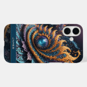 Coques Case-Mate iPhone Dragon Oeil moderne Abstrait Géométrique Nom fract (Verso (horizontal))