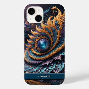 Coque Pour iPhone 14 Dragon Oeil moderne Abstrait Géométrique Nom fract