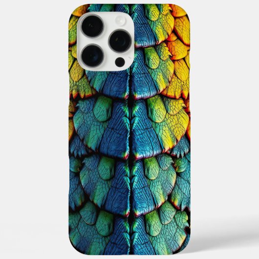 Coques Case-Mate iPhone Dragon Reptile Balances Vert Bleu Jaune Armure (Verso)