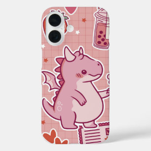 Coques iPhone 16 Dragon rose Sucré - Romantique Kawaii