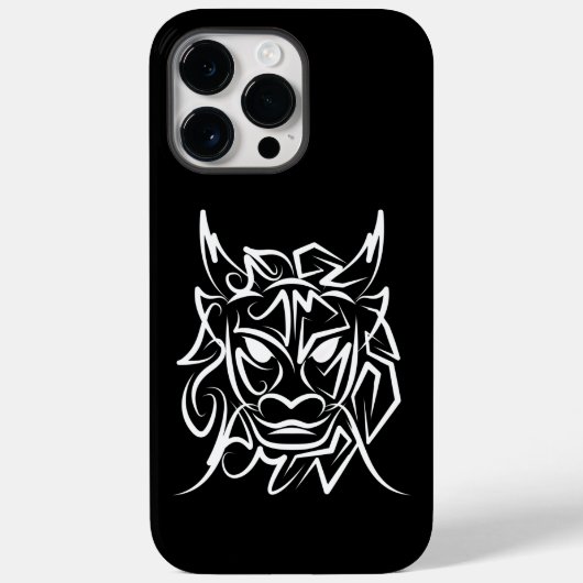 Coques Case-Mate iPhone Dragon tribal noir et blanc (Verso)