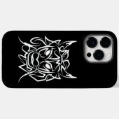 Coques Case-Mate iPhone Dragon tribal noir et blanc (Verso (horizontal))