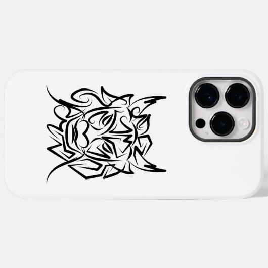 Coques Case-Mate iPhone Dragon tribal noir et blanc (Verso (horizontal))