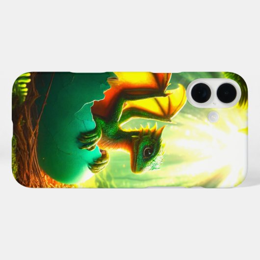 Coques Case-Mate iPhone Dragon vert (Verso (horizontal))