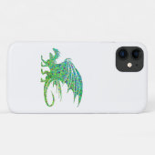 Coques Case-Mate iPhone Dragon vert de mosaïque Extraordinaire (Dos (Horizontal))