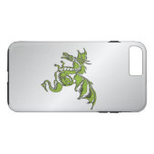 Coques Case-Mate iPhone Dragon vert sur argent (Dos (Horizontal))