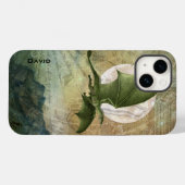 Coques Case-Mate iPhone Dragon volant vert personnalisé (Verso (horizontal))