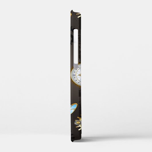 Coques Case-Mate iPhone Dragonflies de Steampunk sur arrière - plan rayé b (Verso / Gauche)