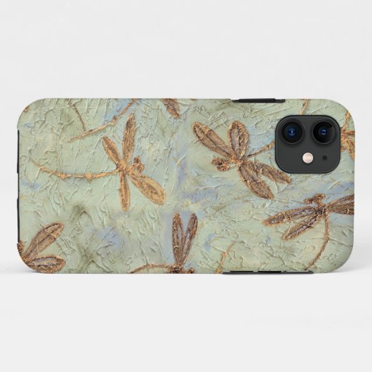 Coques Case-Mate iPhone Dragonfly Dance Gold (Dos (Horizontal))