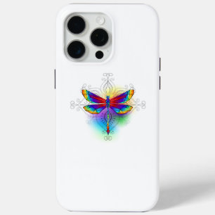 Coque iPhone 15 Pro Max Dragonfly en arc-en-ciel