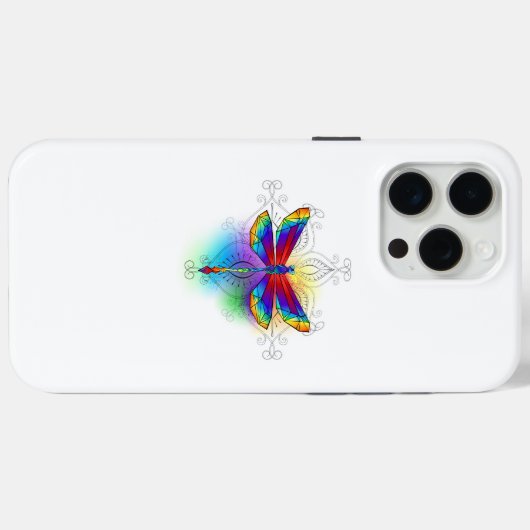 Coques Case-Mate iPhone Dragonfly en arc-en-ciel (Verso (horizontal))