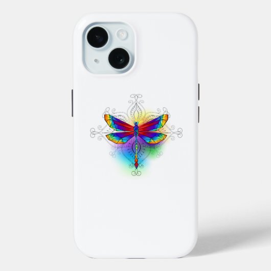 Coques Case-Mate iPhone Dragonfly en arc-en-ciel (Verso)