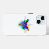 Coques Case-Mate iPhone Dragonfly en arc-en-ciel (Verso (horizontal))