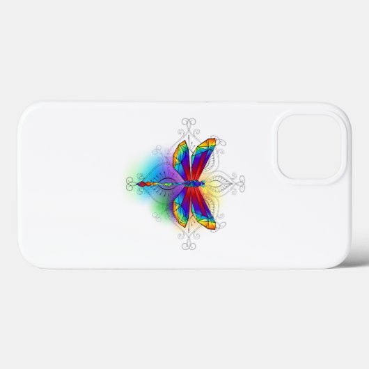Coques Case-Mate iPhone Dragonfly en arc-en-ciel (Verso (horizontal))