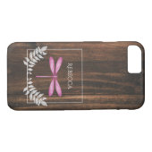 Coques Case-Mate iPhone Dragonfly magenta rustique personnalisée (Dos (Horizontal))