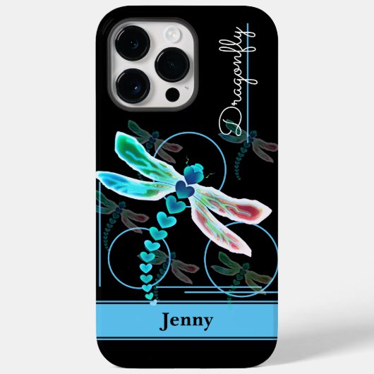 Coques Case-Mate iPhone Dragonfly Personnalisé (bleu) (Verso)