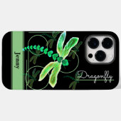 Coques Case-Mate iPhone Dragonfly Personnalisée (verte) (Verso (horizontal))