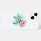 Coques Case-Mate iPhone Dragonfly rouge sur l'arrière - plan aquarelle (Verso (horizontal))
