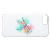 Coques Case-Mate iPhone Dragonfly rouge sur l'arrière - plan aquarelle (Dos (Horizontal))
