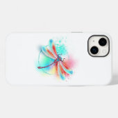 Coques Case-Mate iPhone Dragonfly rouge sur l'arrière - plan aquarelle (Verso (horizontal))