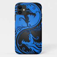 Dragons bleus et noirs de Yin Yang