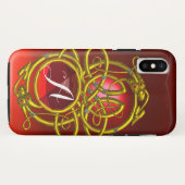 Coques Case-Mate iPhone DRAGONS HYPER, COGNONS CELTIQUES D'OR Monogramme d (Dos (Horizontal))