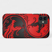 Coques Case-Mate iPhone Dragons rouges et noirs de Yin Yang (Dos (Horizontal))