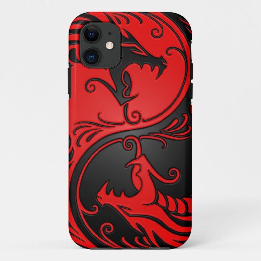 Coques Case-Mate iPhone Dragons rouges et noirs de Yin Yang (Dos)