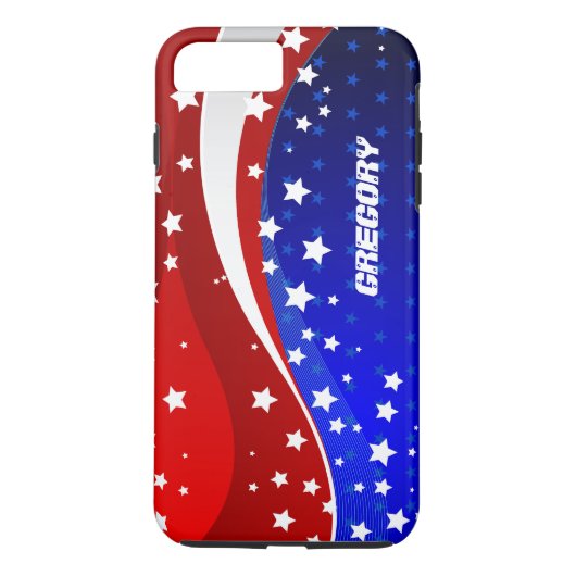 Coques Case-Mate iPhone Drapeau Abstrait américain monogramme (Dos)