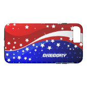 Coques Case-Mate iPhone Drapeau Abstrait américain monogramme (Dos (Horizontal))