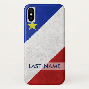 Case-Mate iPhone Case Drapeau Acadien Nom de famille Grunge désorganisé 