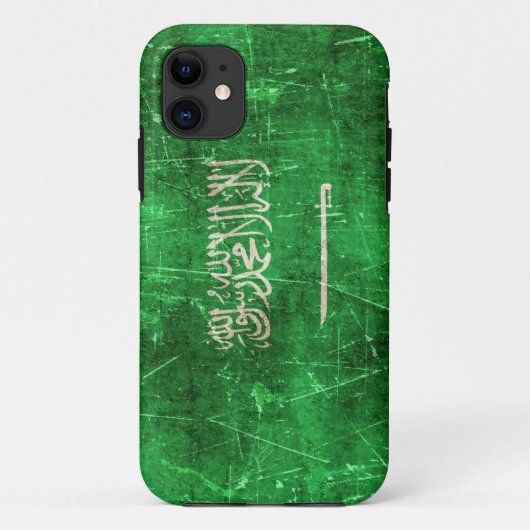 Coques Case-Mate iPhone Drapeau âgé et rayé de cru de l'Arabie Saoudite (Dos)