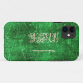 Coques Case-Mate iPhone Drapeau âgé et rayé de cru de l'Arabie Saoudite (Dos (Horizontal))