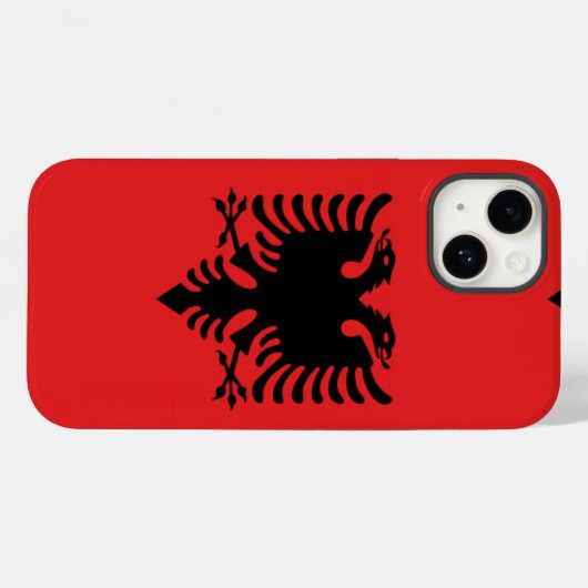 Coques Case-Mate iPhone Drapeau albanais avec aigle à deux têtes (Verso (horizontal))